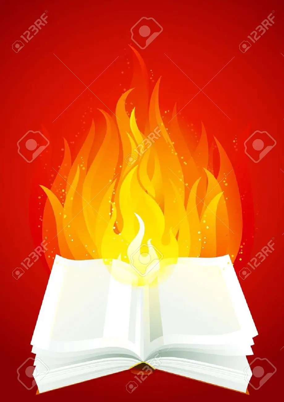 Fire book. Open book with