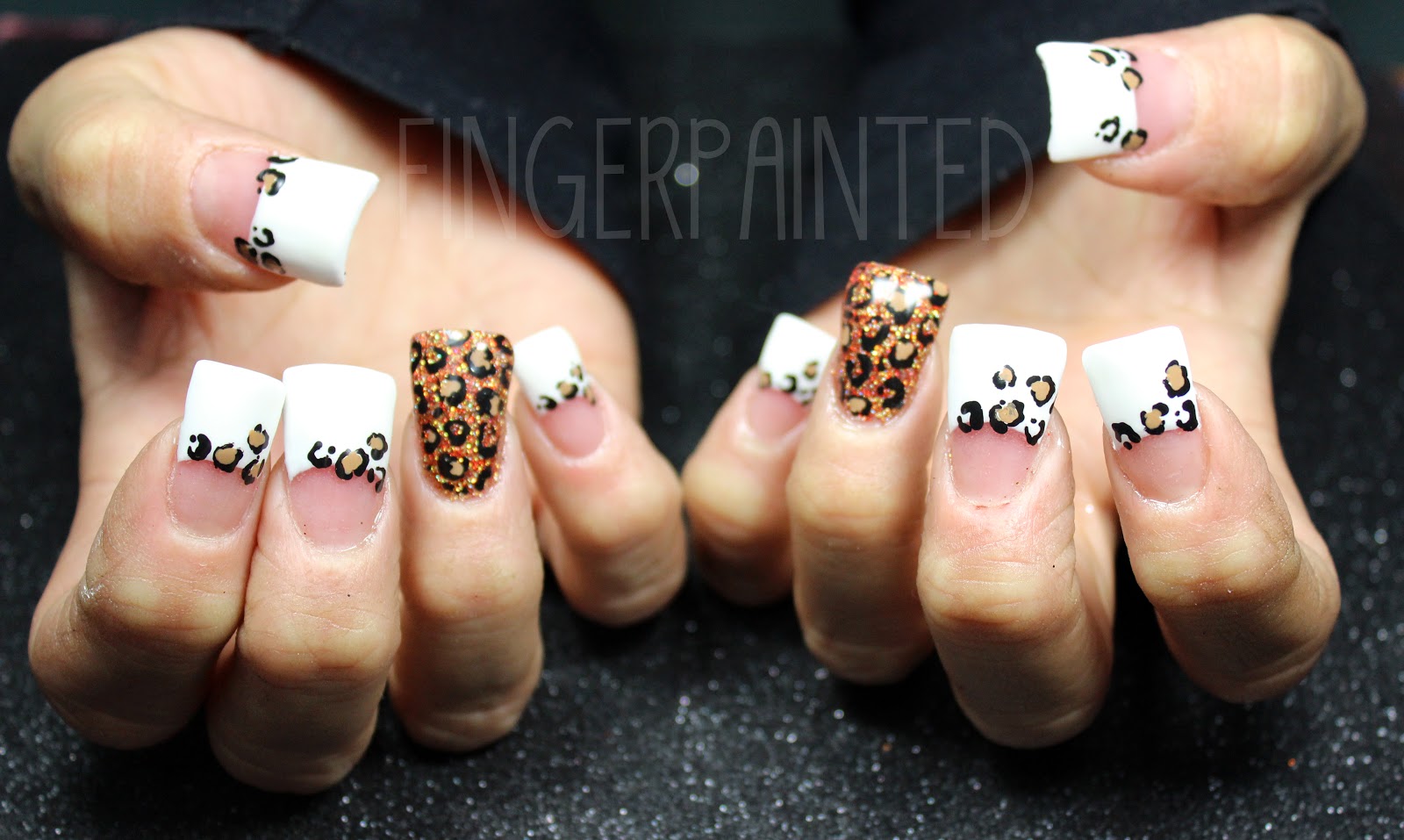 black cheetah print nail