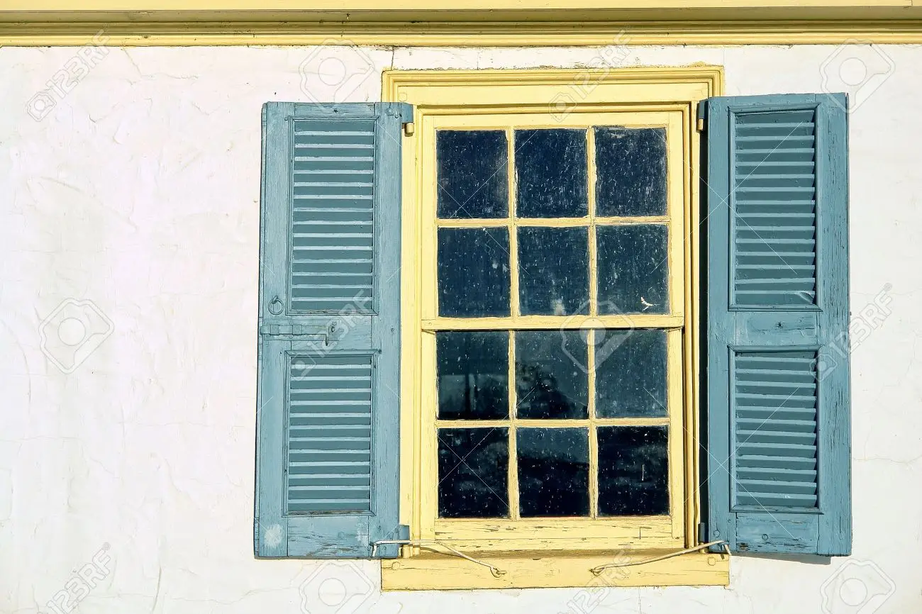 Old antique window with leaded