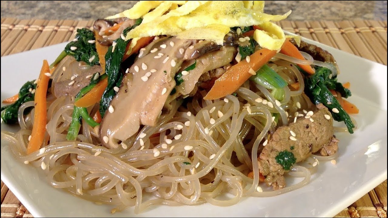 Cooking Japchae-Glass Noodles-