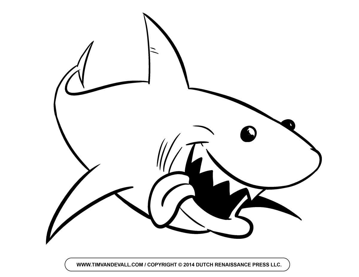 Black and White Shark Clipart