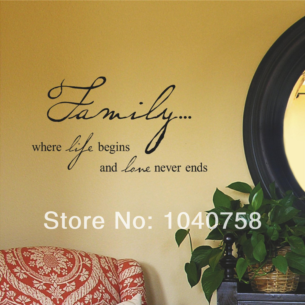 Vinyl Family Wall Decal Quotes