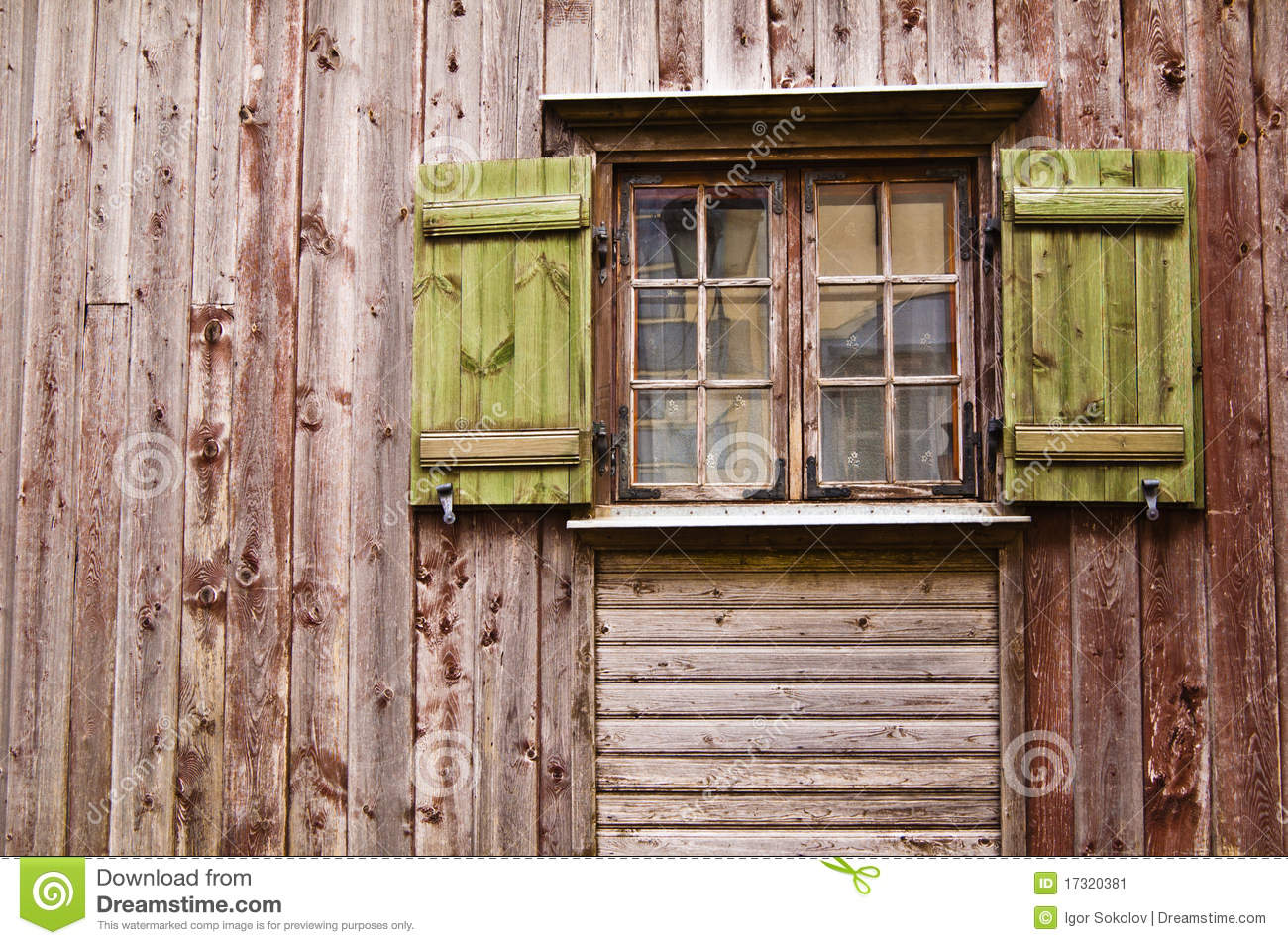 Old wooden window with