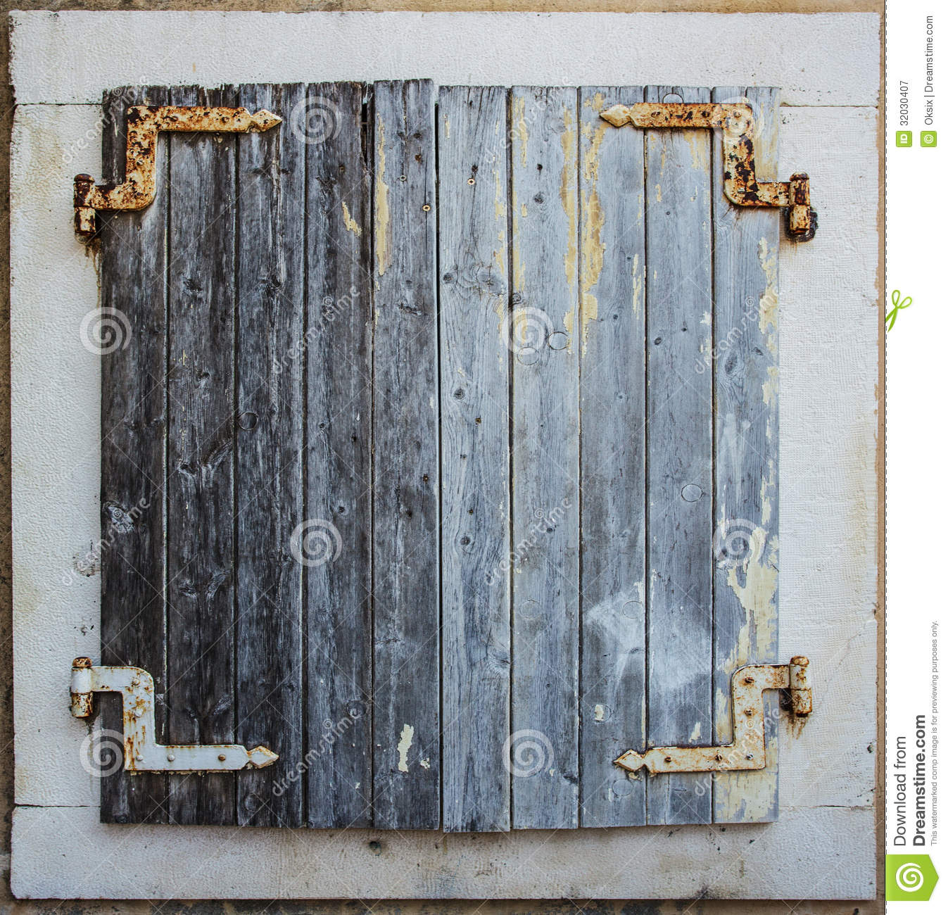 Old wooden window shutters
